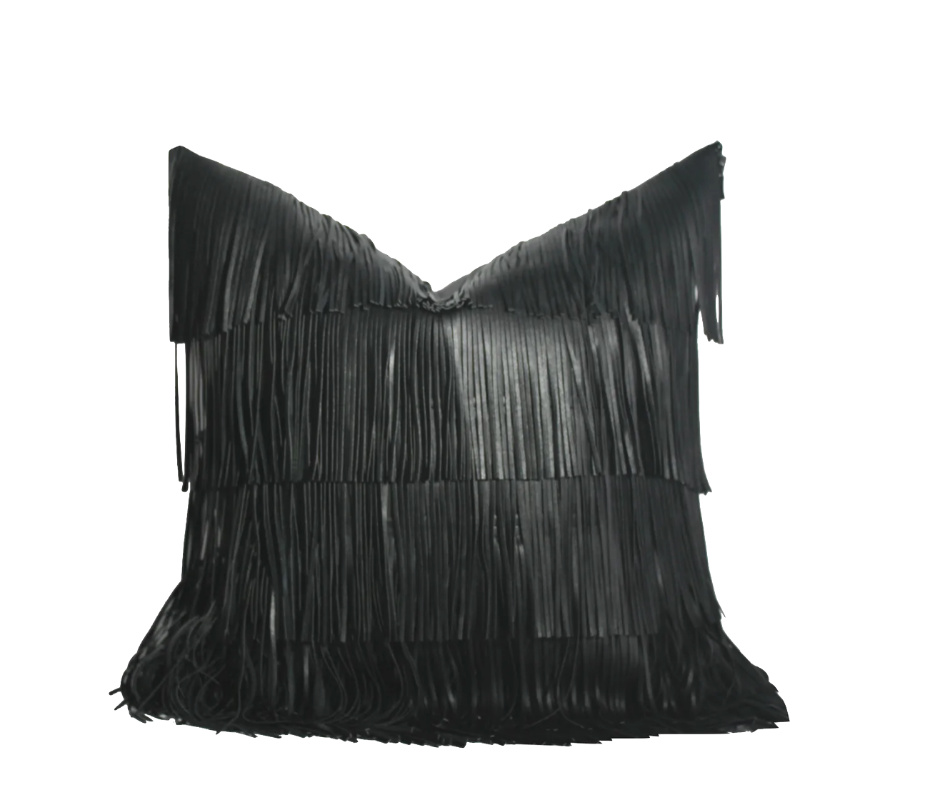 TEXXXTURE | Black Fringe Pillow