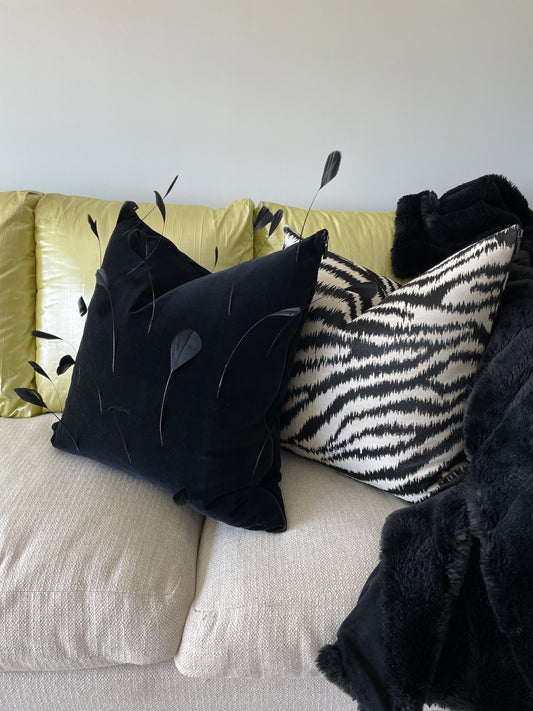 Black Satin Dragonfruit | Feather Pillow CUSTOM