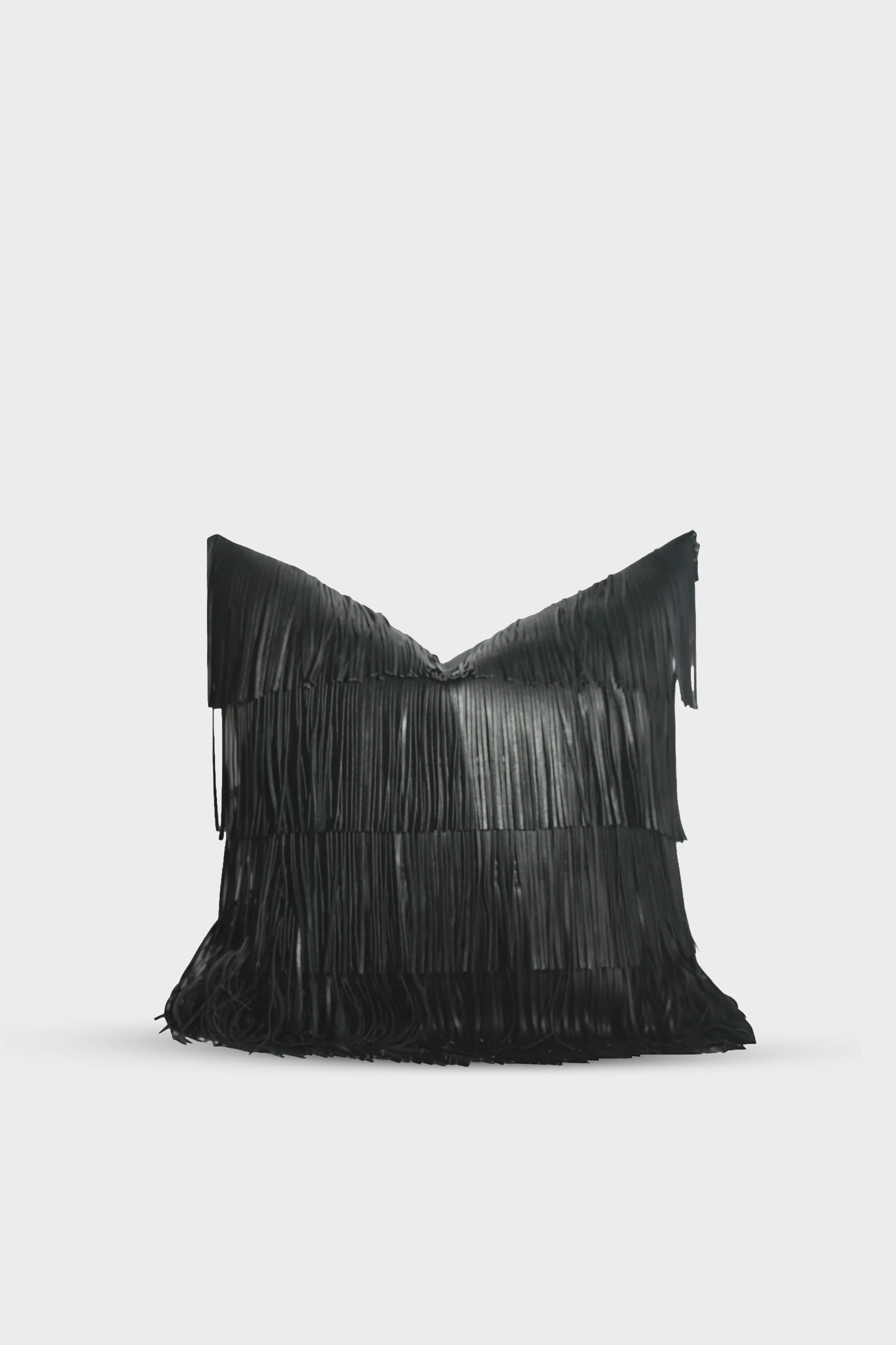 Leather Pillow, Red Brands, Fringe, Large Size – H&M Ranch Store